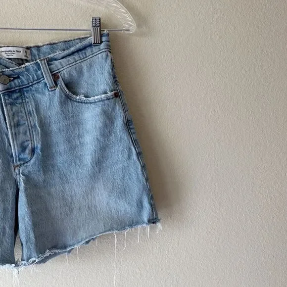 Abercrombie and Fitch The Dad High Rise Cut Off Shorts - Picture 3 of 8